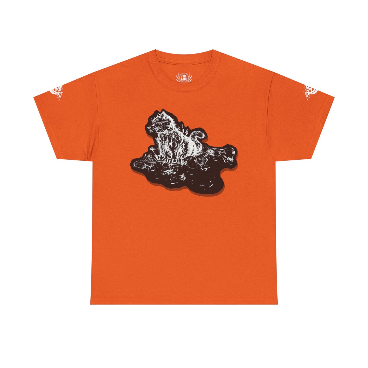 Flames Cat Abstract Tee