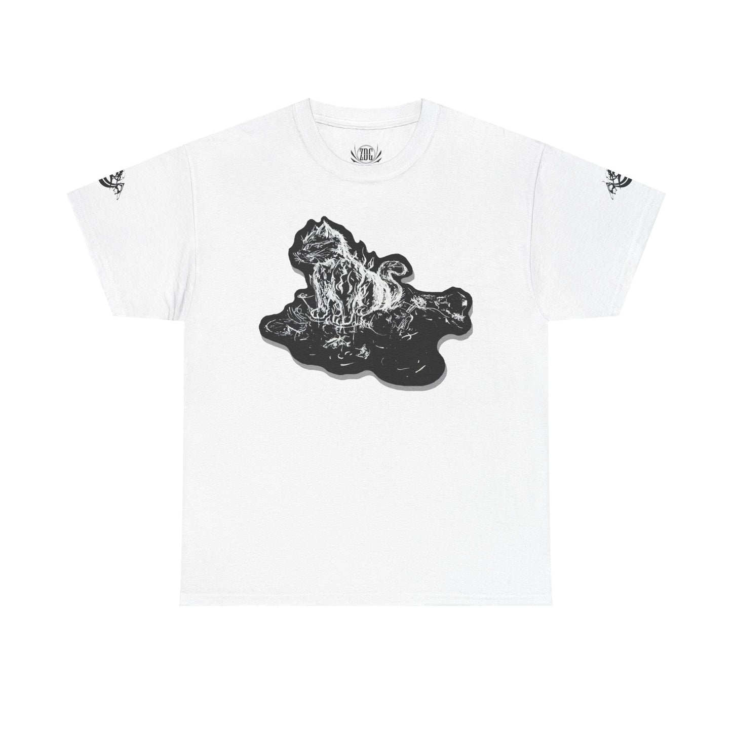 Flames Cat Abstract Tee