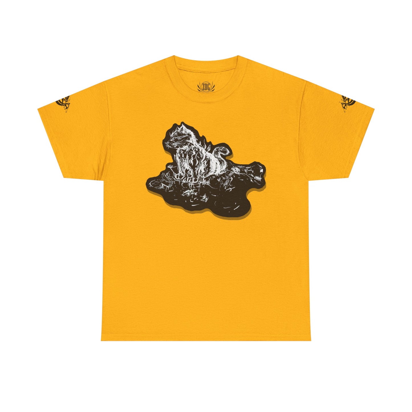 Flames Cat Abstract Tee