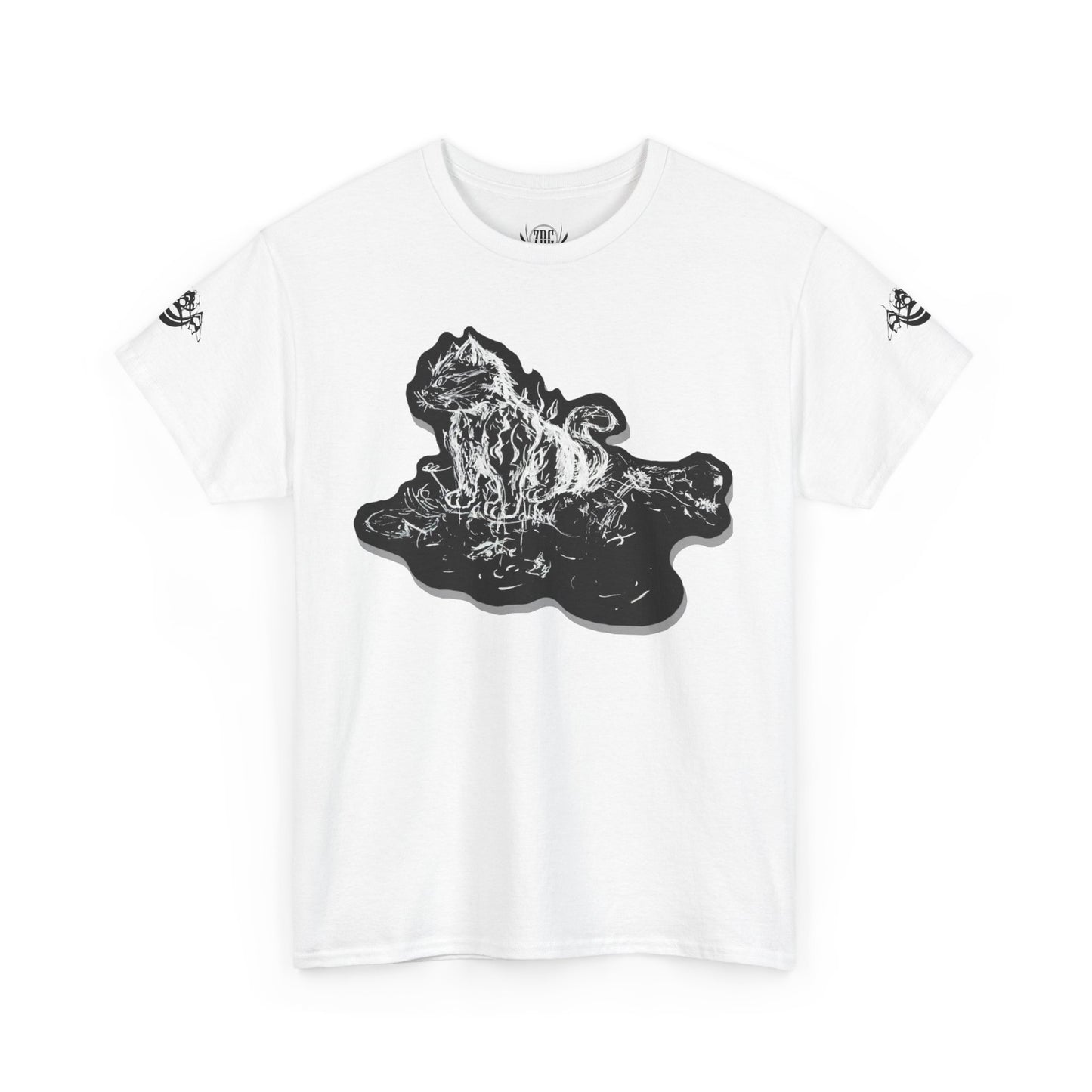Flames Cat Abstract Tee