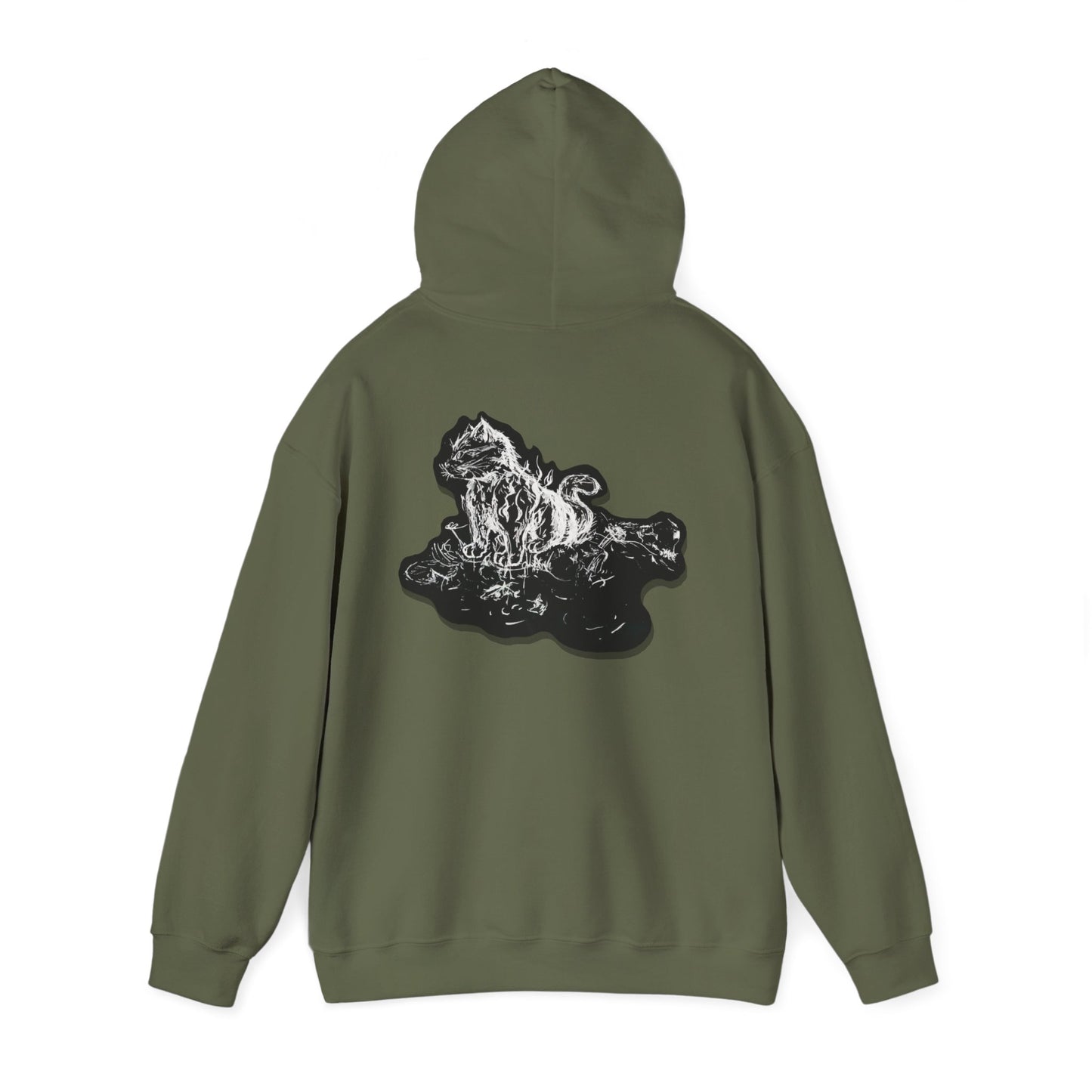 Flames Cat Hooded Sweatshirt