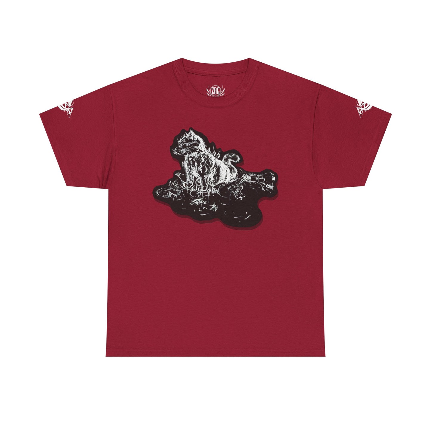 Flames Cat Abstract Tee