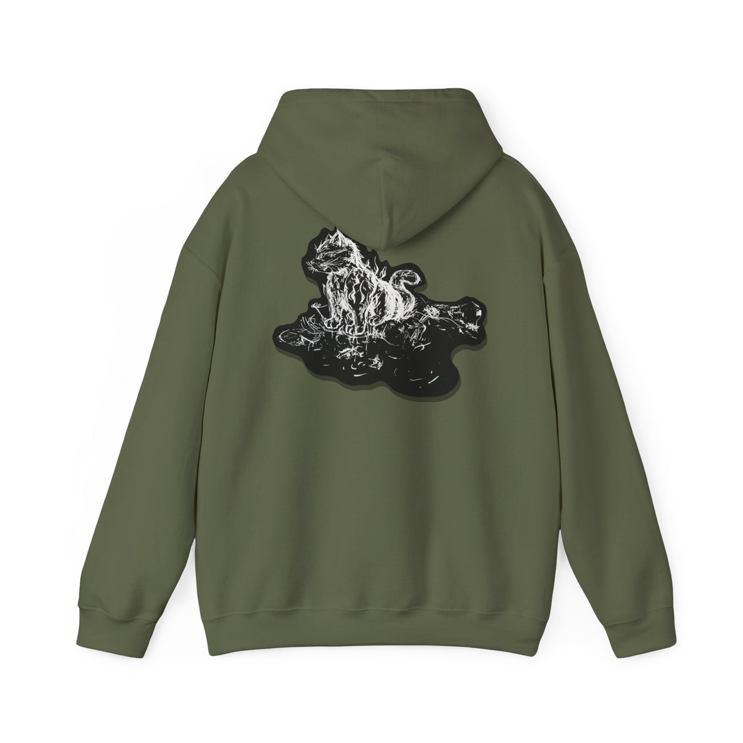 Flames Cat Hooded Sweatshirt