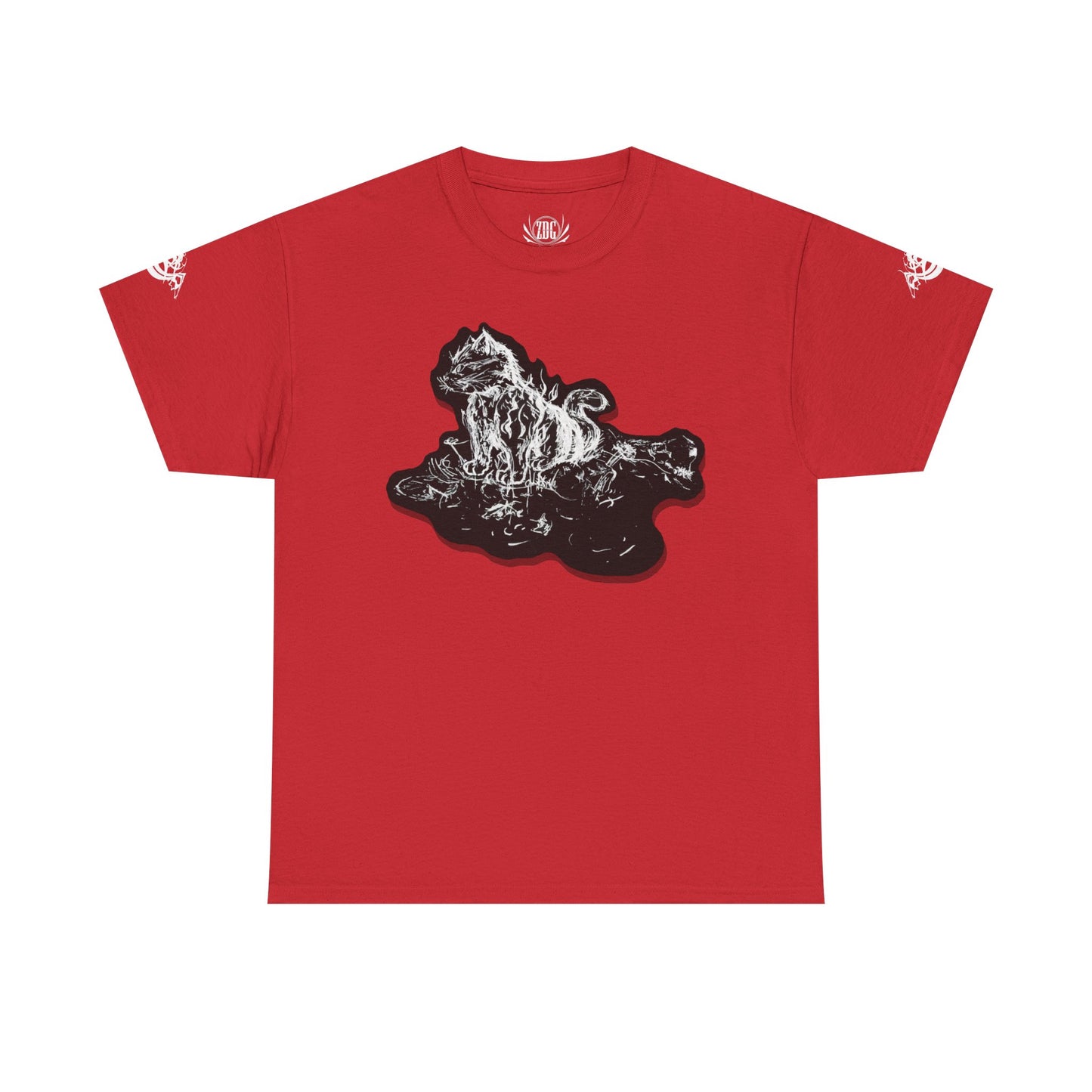 Flames Cat Abstract Tee