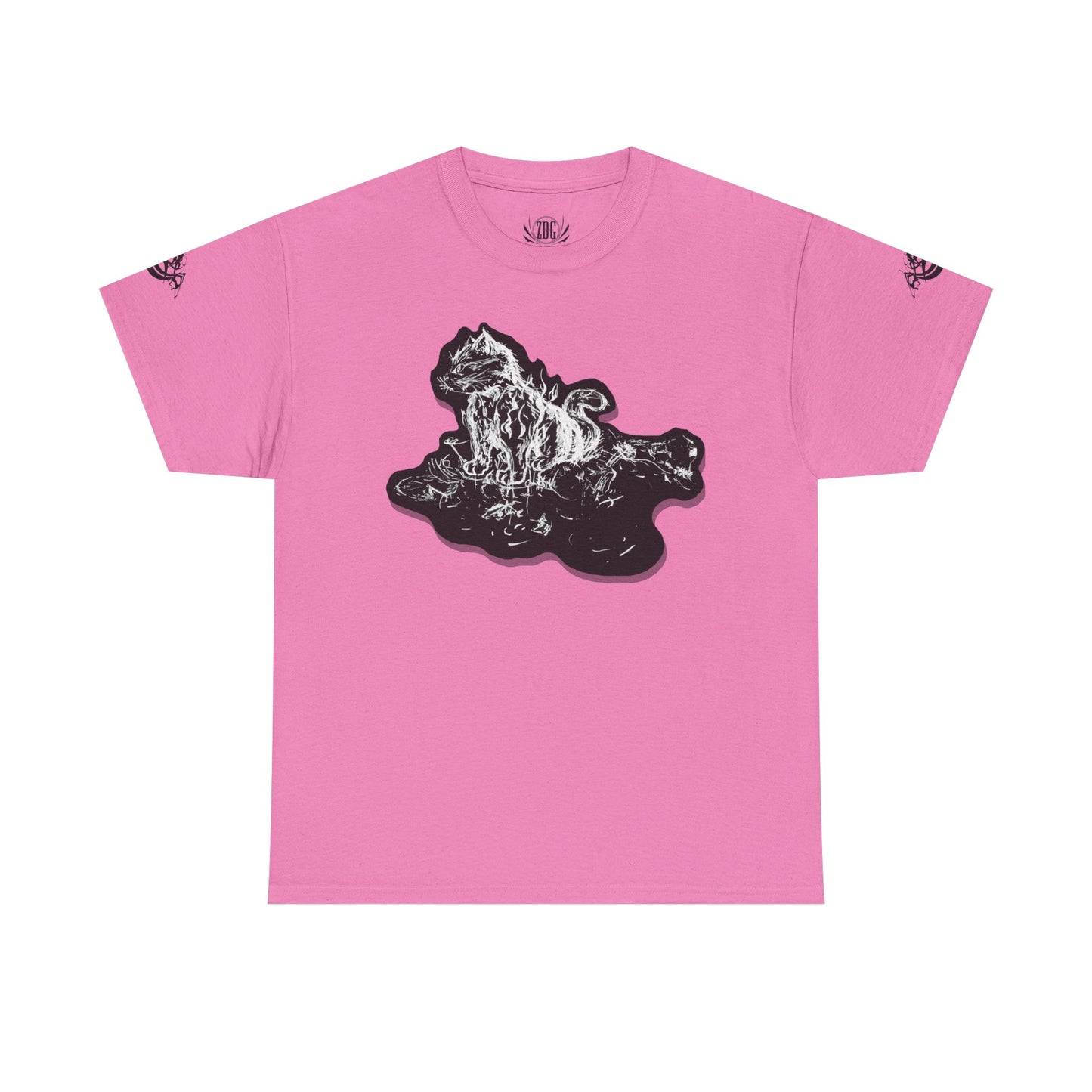 Flames Cat Abstract Tee