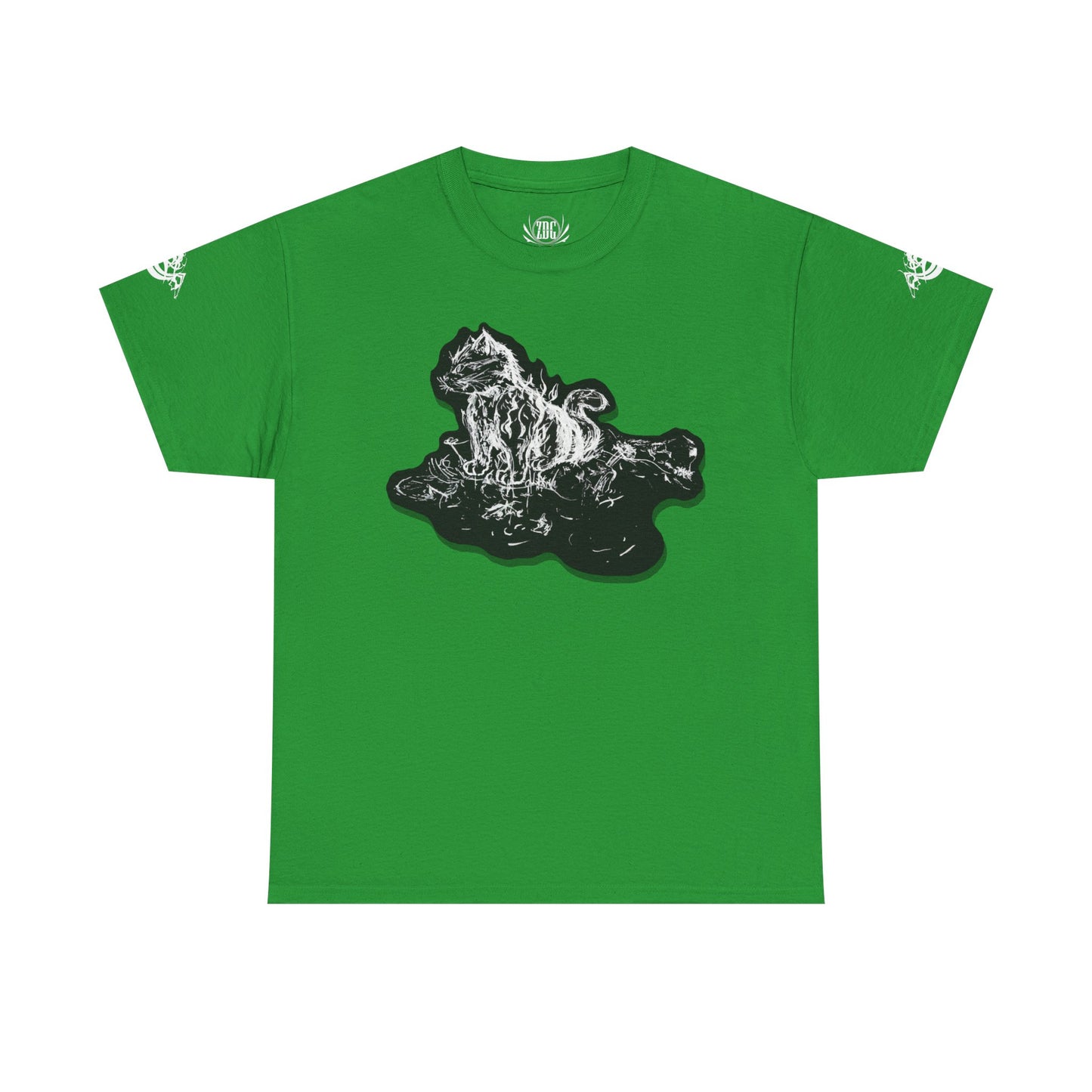 Flames Cat Abstract Tee