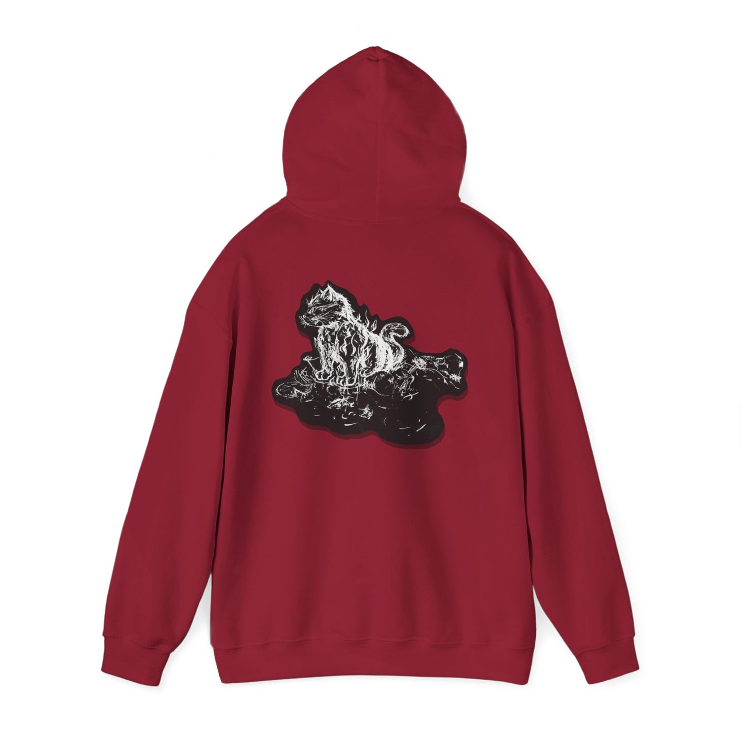 Flames Cat Hooded Sweatshirt