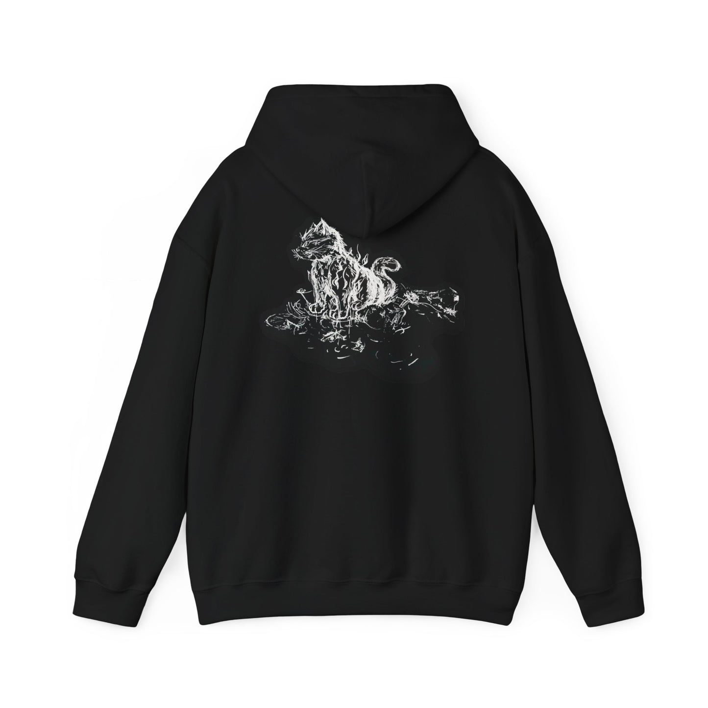 Flames Cat Hooded Sweatshirt