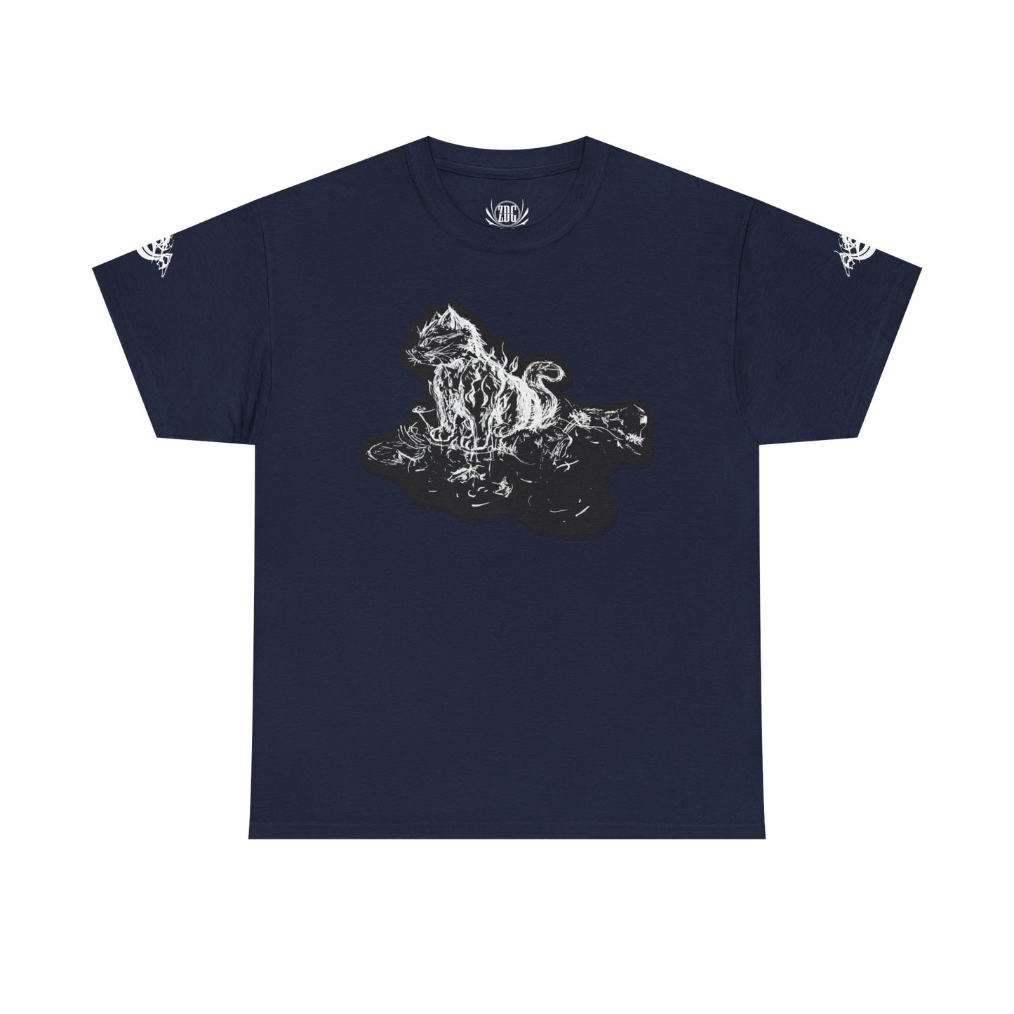 Flames Cat Abstract Tee